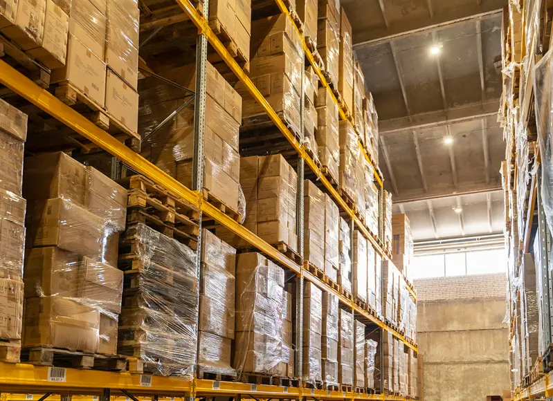 Warehouse with various storage options